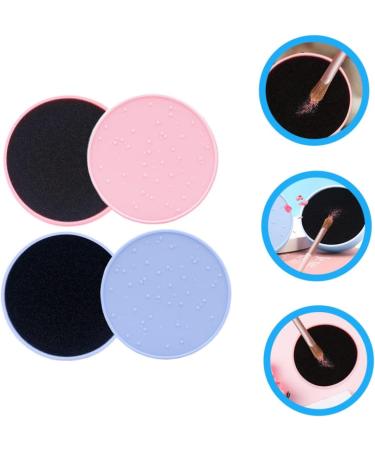 4 Pieces Cleaning Makeup Makeup Brush Mat Cleaner for Cosmetic Eyeshadow Round Brush Makeup Sponge Cleaner Cleaning Pads for Makeup Clean - Buy Online on GoSupps.com