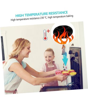 MAGICLULU Silicone Muffin Cake Cups 4 Pcs Silicone Cake Cup Liner Donut Silica Gel Silicone Muffin Cake Cup 15.5X15.5X4CMx2pcs Blackx2pcs - Buy Online on GoSupps.com