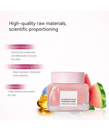 KOAHDE Overnight Face Mask for Smooth Skin Anti-Aging Overnight Face Mask with AHA Anti-Aging Hydrating Facial Mask Watermelon Overnight Face Masks Skincare Watermelon Sleeping Mask Glow Anti Redness - Buy Online on GoSupps.com