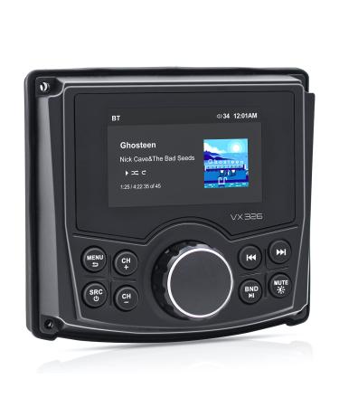 Herdio 3 Inches Marine Radio Bluetooth Waterproof, UTV Marine Stereo Receiver,Gauge Style Head Unit, Perfect for Marine,ATV, Boat, RZR