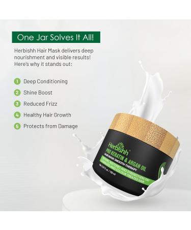 Herbish Arganham Mask | Deep Care & Moisture for Very Dry Weak Hair | 150ml - Healthier Looking Hair - Buy Online on GoSupps.com