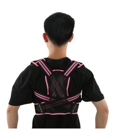 Mokernali Posture Corrector Back Straightener Belt | Elastic Comfortable Support Brace for Men & Women - Pink - Buy Online on GoSupps.com