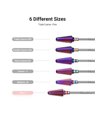 MelodySusie Professional Tornado Carbide Tungsten Nail Drill Bit - Fine Tapered Series Bit-X for Manicure Pedicure Gel Polishing - Purple Salon Bits - Buy Online on GoSupps.com