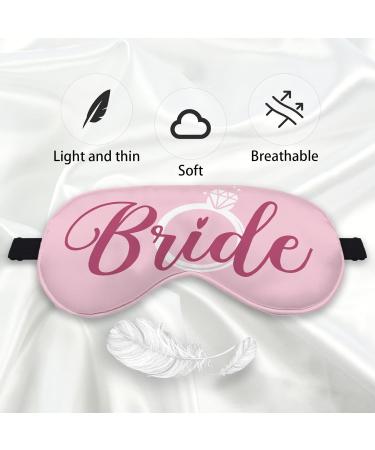 Kdqua Pink Bride Diamond Eye Mask - Elegant Bridal Gift Soft Silk Sleep Mask for Bride Tribe & Bride-to-Be Parties Adjustable Straps - Buy Online on GoSupps.com