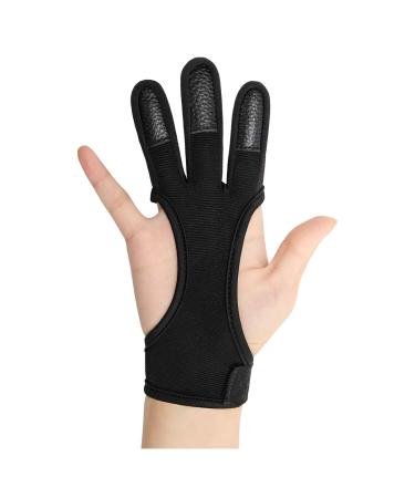 Coolrunner Archery Glove Three Finger Leather Archery Protective Gloves Archery Shooting Gloves for Kids, Archery Protective Gear Accessories Medium