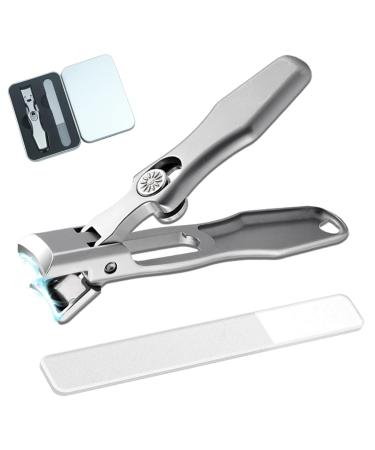 Cumuul Nail Clipper Cumulu Nail Clipper with Catcher Cumuul Toenail Clippers for Seniors Thick Toenails Ultra Sharp Stainless Steel Professional Extra Large Heavy Duty Toe Nail Clippers (Silver) 1set*silver