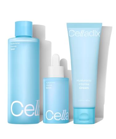 Celladix Ultimate Hydration Trio | Hyaluronic Intense Toner + Serum + Cream - Perfect prep for Winter Dryness