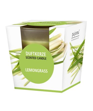 Pajoma fragrance candle lemongrass - in satin glass |120g of wax weight burning time: 25 hours in a noble gift packaging |Premium quality lemongrass 1