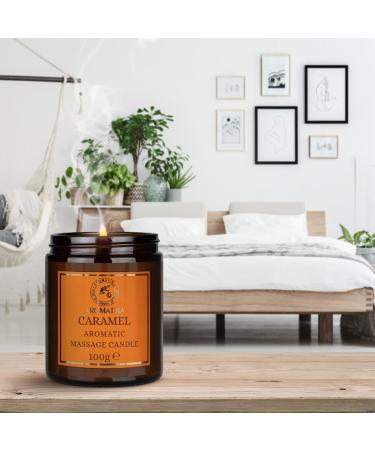 Scented Massage Candle Caramel - Relaxing 3.5Oz Soy Wax with Coconut & Almond Oils - Aromatherapy Gift for Body Care & Beauty - Buy Online on GoSupps.com