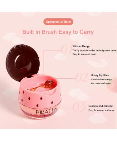 2 Pack Bee Balm Lip Care Set - Exfoliating Honey & Strawberry Lip Scrub, Hydrating Lip Mask with Propolis, Prevents Dryness and Cracks - Includes Lip Brush - Buy Online on GoSupps.com