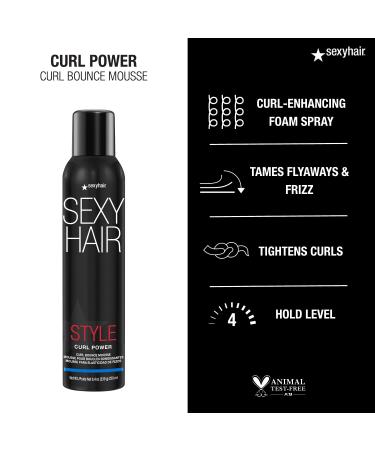 Sexy hair Style Curl Power Curl Bounce Mousse 8.4 Oz | Light Control | Tames Unruly Curls | Adds Definition and Controls Frizz - Buy Online on GoSupps.com