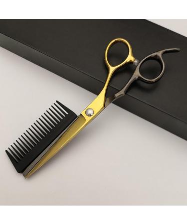 Hair Cutting Scissors 2 in 1 Hair Trimming Scissors Detachable Comb Ultra - Hair Cutting Tools Multipurpose Salon Hairdressing Shears for Precise Cutting Black Copper - Buy Online on GoSupps.com