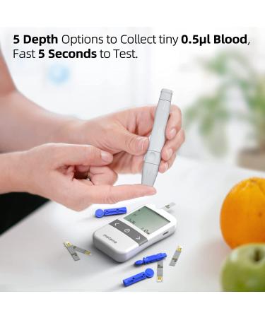 Metene AGM-513S Glucose Monitor Kit  100 Glucometer Strips  100 Lancets  Blood Sugar Test Kit with Lancing Device and Carrying Bag  No Coding 205 - Buy Online on GoSupps.com