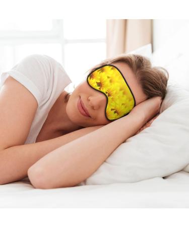 Yellow Sunflower Print Unisex Sleeping Eye Mask | Soft & Adjustable Blocking Face Mask for Ultimate Sleep Comfort - Buy Online on GoSupps.com