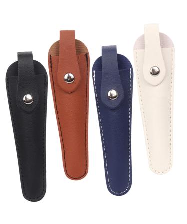 4-part shear set Black scissors tool leather protection scissor sheath scissor protection shell scissor protection tool cover thread children-PU storage cover 15x4.3cm sorted color