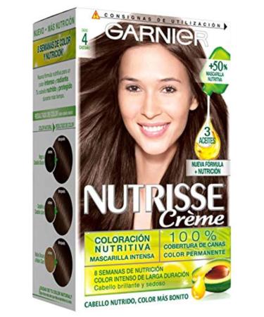 Garnier Nutrisse Permanent Hair Color Cream with Four Oils Nutritious Mascara - Chestnut 4 Chestnut 4 1 piece (pack of 1) - Buy Online on GoSupps.com