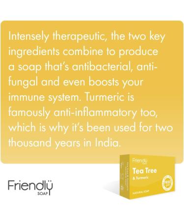 Natural Tea Tree & Turmeric Soap - Antibacterial Therapeutic Handmade Soap 95g - Buy Online on GoSupps.com