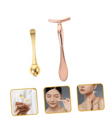 Golden Eye Massage Roller & T-Bar Set | Skin Care Tools for Eye Creams & Facial Masks | International Shipping - Buy Online on GoSupps.com