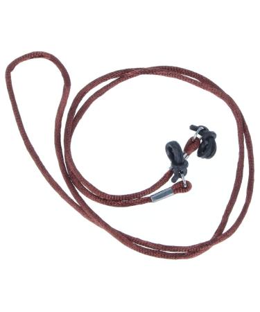Stylish glasses cord made of soft satin fabric and rubber loop made of silicone in brown
