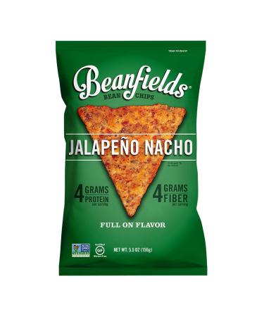 Beanfields Bean Chips, High Protein and Fiber, Gluten Free, Vegan Snack, Jalapeno Nacho, 5.5 Ounce Jalapeno Nacho 5.5 Ounce (Pack of 1)
