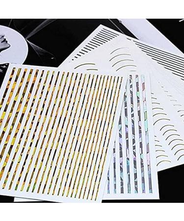 3 Sheet Stripe Gold Curve 3D Adhesive Nail Art Striping Tape Lines-Striping Tape for Nail Art-Nail Striping Tape Foil-Nail Striping Tape Thick-Nail Striping Tape with Dispenser-Self-Adhesive DIY Nail Art Tape 2 - Buy Online on GoSupps.com