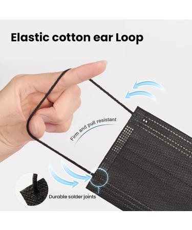Black Disposable Face Masks 100 Pack - 3 Ply Breathable Adult Dust Masks - Buy Online on GoSupps.com