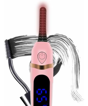 Heated Eyelash Curlers - Rechargeable Electric Lash Curler with Comb & LED Display | Perfect Makeup Tool & Gift for Women (Pink - Buy Online on GoSupps.com