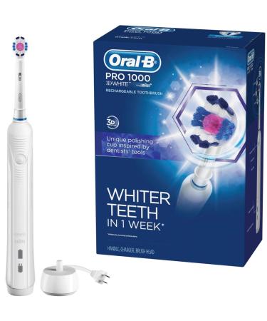 Oral-B Pro 1000 Electric Toothbrush with Automatic Timer and 3D Brush Head, White