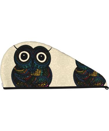 Owl Mandala Microfiber Hair Towel | Super Absorbent Coral Velvet Wrap for Long Curly & Thick Hair - Quick Dry for Women - Buy Online on GoSupps.com