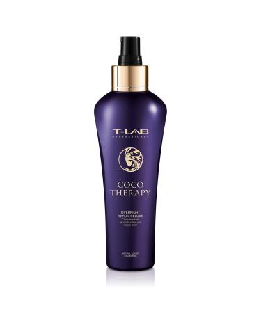 T-LAB PROFESSIONAL Coco Therapy Overnight Serum Deluxe Scalp Treatment for Dry Damaged Hair Repair Overnight Hair Mask for Hair Smoothing Leave in Hair Treatment for Hair Breakage Repair 5.07 Fl Oz