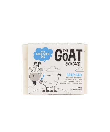 The Goat Skincare Pure Goat's Milk Soap Bar with Chia Seed Oil Suitable for Dry Itchy and Sensitive Skin Paraben Free and No Artificial Colours 100g