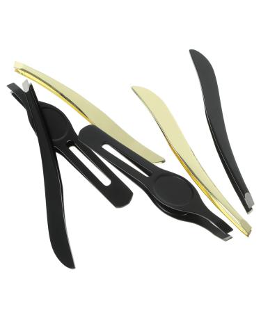 Housoutil 1 Ingrown Hair Removal Kit Stainless Steel Eyebrow Mini Slant Tweezer Hair Remover Tool Facial Tool Facial Hair Tweezers Blackhead Tweezers Makeup Tools Eyebrow Trimming Miss 9x1cm Black