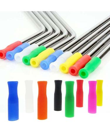 20pcs Silicone Straw Tip Metal Straw Tips Multi-Color Prevent Scald Straw Cover Food Grade Straws Nozzles Tips Fit for 1/4 Inch Wide Straws - Buy Online on GoSupps.com