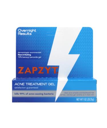 Zapzyt Maximum Strength 10% Benzoyl Peroxide Acne Treatment Gel 1 oz.
