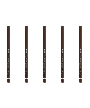 Essence micro precise eyebrow pencil No. 03 brown long -lasting defined natural vegan waterproof without microplastic particles without perfume 5 -pack (5x0.05g) 0.05 g (5 Pack) 03 Dark Brown