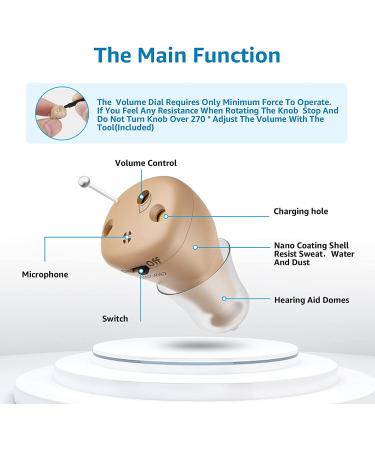Rechargeable Mini Hearing Aids for Seniors - Noise Cancelling & Invisible Design - Buy Online on GoSupps.com