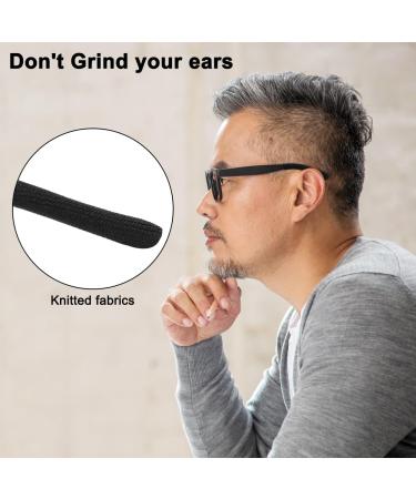 4 Pairs Anti-Slip Elastic Comfortable Glasses Ear Handles | S/L Sizes | Soft Knitted Cotton Fabric | Durable Glasses Sleeve Holder in Black/Gray - Buy Online on GoSupps.com