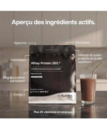 Protein Works | Whey Protein 360 - PLATINUM Innovation Prot ines Whey Isolate Electrolytes Ajout s Enzymes Digestives Omega 3 Sans Sucres Ajout s Fraise la Cr me 34 Portions 1.2 kg - Buy Online on GoSupps.com