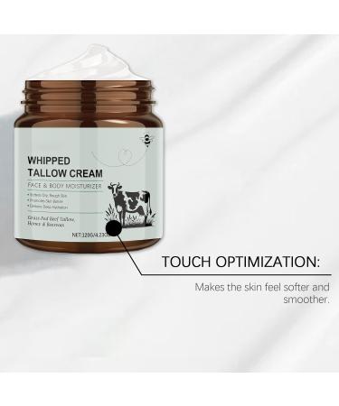 BERALLOYE Beef Tallow for Skin Tallow and Honey Balm Tallow Face Moisturizer Organic Grass Fed Whipped Beef Tallow with Honey Beeswax Deep Hydration for Face and Body Fragrance-Free 4.2 Oz (1PCS) - Buy Online on GoSupps.com