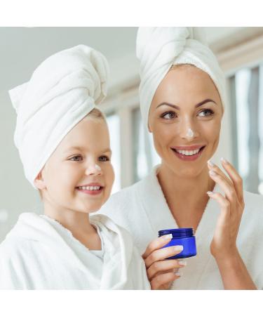 5 oz Blue Plastic Cosmetic Jars with Lids - Set of 12 Refillable Containers for Creams, Lotions, Makeup, Bath Salt, Ointments, and Body Butter - Buy Online on GoSupps.com