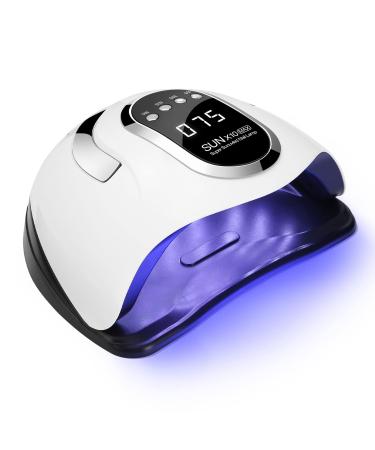 FAOKZE LED UV Nail Lamp 180W Nail Dryer Lamp 66 LED/UV Lamp for Nails 10/30/60/99s Timer Auto Sensor Gel Nail Lamp Suitable for All Gel Nail Polish. X10-Weiß