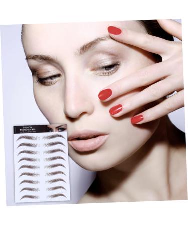 Baluue 4pcs Eyebrow Stickers False Eyebrows Dark Brown Hair Like Eyebrows Water Transfer Paper with Soy Ink - Buy Online on GoSupps.com