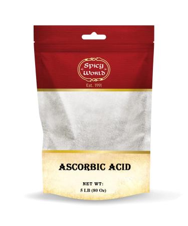 Spicy World Ascorbic Acid Vitamin C Powder 5 LB - Dietary Supplement Pure VIT C Powder USP Bulk - Buy Online on GoSupps.com