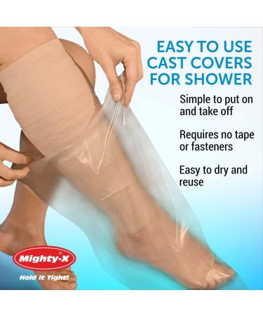 Waterproof Cast Cover Leg Reusable 2pk Protector for Shower - Adult Knee/Ankle/Foot - Half Leg - Buy Online on GoSupps.com