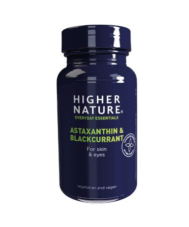 Higher Nature - Astaxanthin & Blackcurrant - Helps Skin Ageing & Wrinkles - Concentrated Blackcurrant Fruit Extract - Vegetarian & Vegan - 90 Capsules Blackcurrant 90 count (Pack of 1)