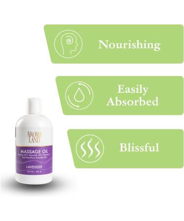 Lavender Massage & Body Oil - 12oz Soft Hydrating Nourishment | International Shipping Available - Buy Online on GoSupps.com