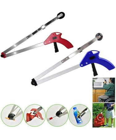Household Garbage Picker Folding Trash Grabber Garden Leaves Pet Waste Pick Up Plier Dung Sanitary Clips Cliptool Cleaning Pet Blue - Buy Online on GoSupps.com
