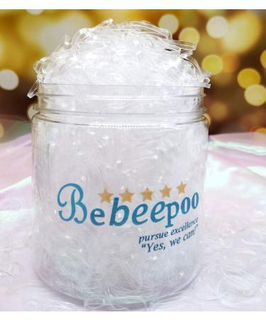 BEBEEPOO 2500pcs Clear Elastic Hair Bands with Box | Soft Hair Elastics Ties 2mm x 30mm | Strong & Reusable Hair Ties | White - Buy Online on GoSupps.com