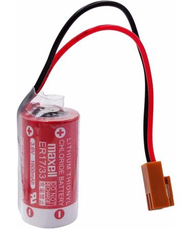 Buy Pack of 20 ER17/33 3.6V 1600mAh Non-Rechargeable Industrial Control Batteries with 2-Pin Brown Plug - Perfect for PLC & International Shipping - Buy Online on GoSupps.com