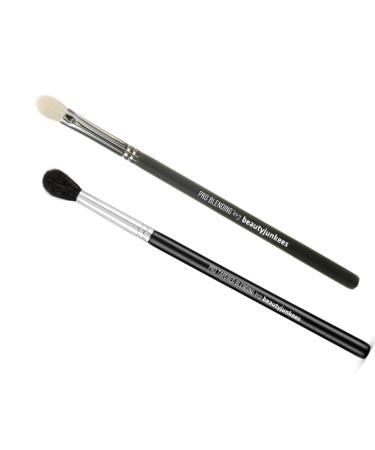 Eyeshadow Blending Makeup Brushes Set 2pc Beauty Junkees Professional Eye Shadow Blender Make Up Brush Tapered Dome Bristles for a Beautifully Blended Crease Buffing Harsh Lines Premium Quality